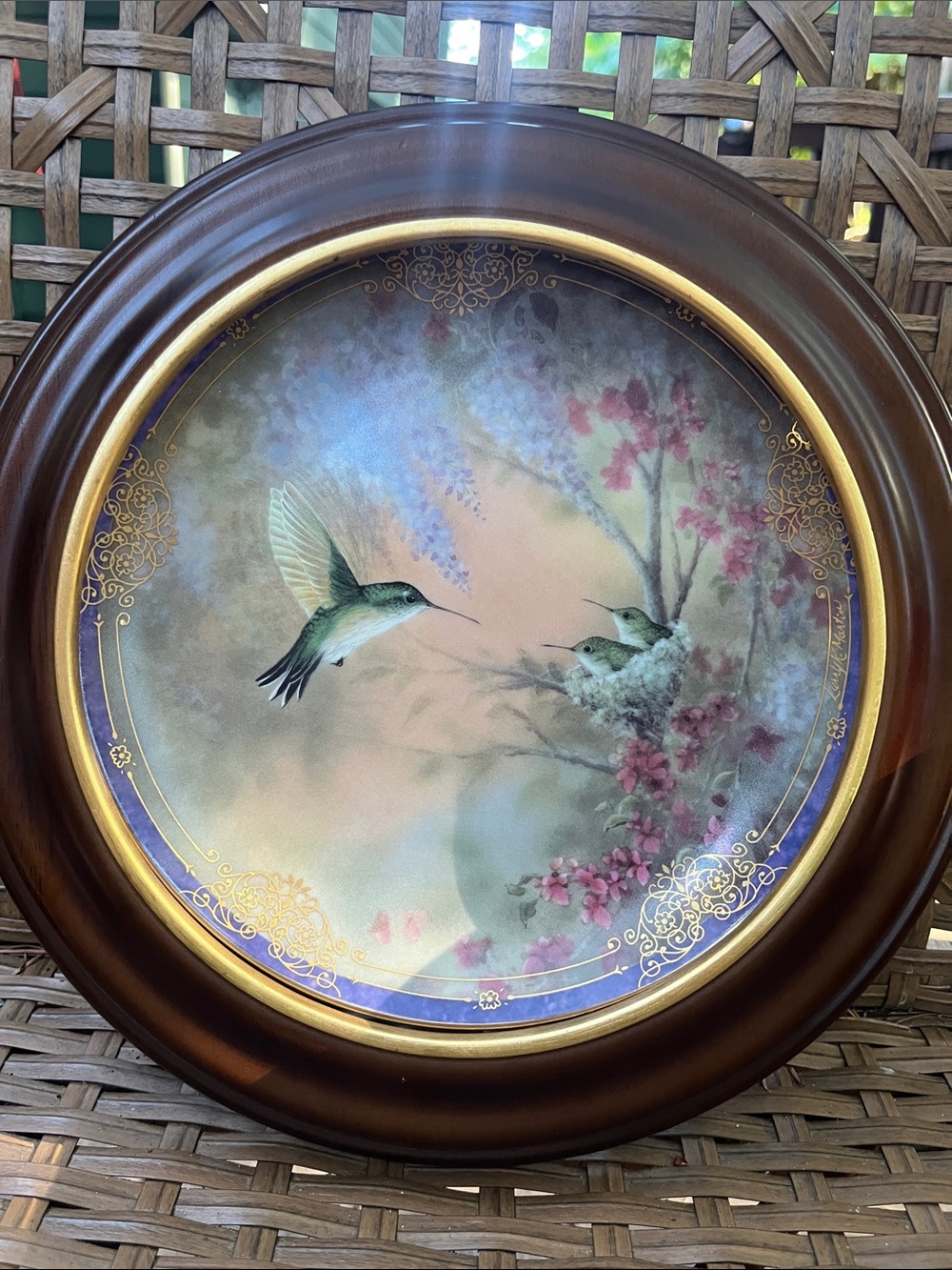 "Garden Whispers" Hummingbird Decorative Wall Plate Bradex
